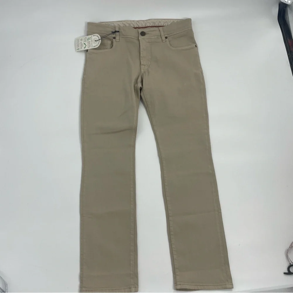 Candiani Denim Handmade in Italy Classic 5 pocket Tan Jeans Chino Style Pants 30